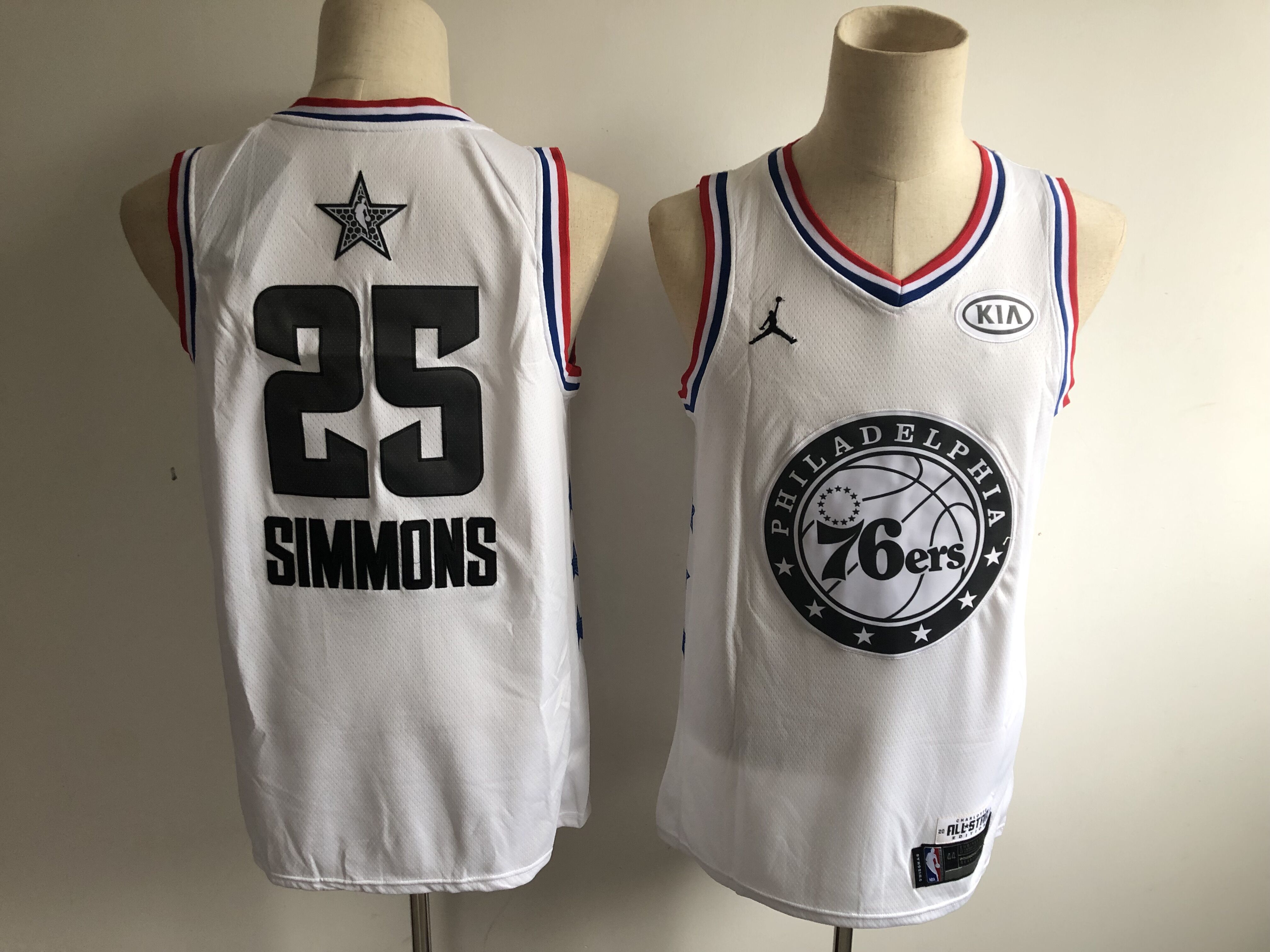 Men Philadelphia 76ers #25 Simmons White 2019 All Star NBA Jerseys->philadelphia 76ers->NBA Jersey